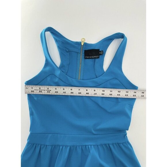 Cynthia Rowley Women’s Aqua Blue Zip Back Nylon Blend Sleeveless Dress Size XS‎ - Picture 7 of 10